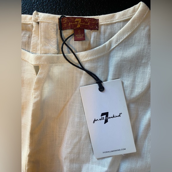 NWT 7 for all mankind denim & cream romper - Girl's Small - Picture 3 of 4